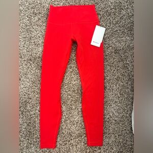 NWT red lululemon leggings, size 8
